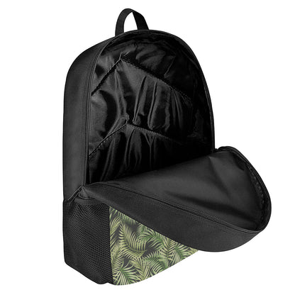 Green Tropical Palm Leaf Pattern Print 17 Inch Backpack