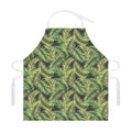 Green Tropical Palm Leaf Pattern Print Adjustable Apron