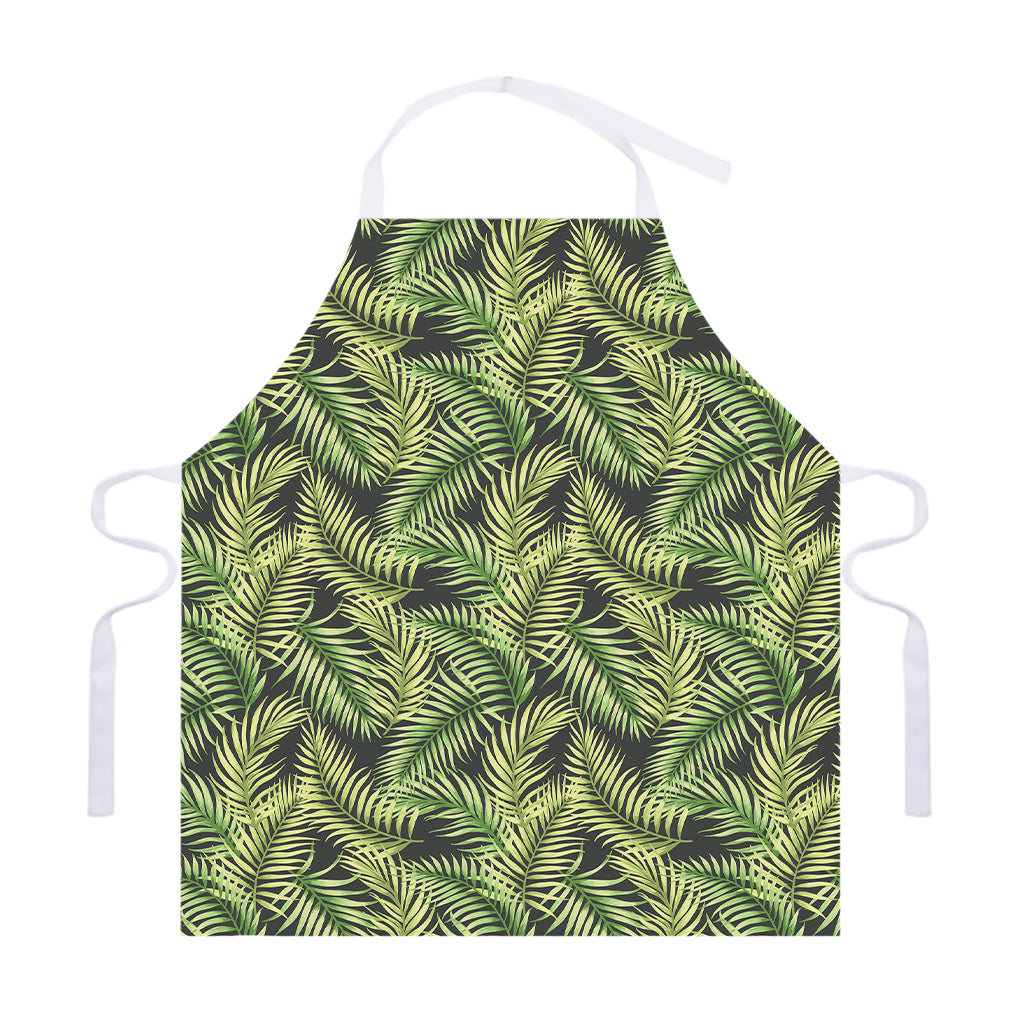 Green Tropical Palm Leaf Pattern Print Adjustable Apron