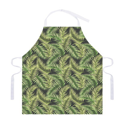 Green Tropical Palm Leaf Pattern Print Adjustable Apron
