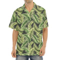 Green Tropical Palm Leaf Pattern Print Aloha Shirt