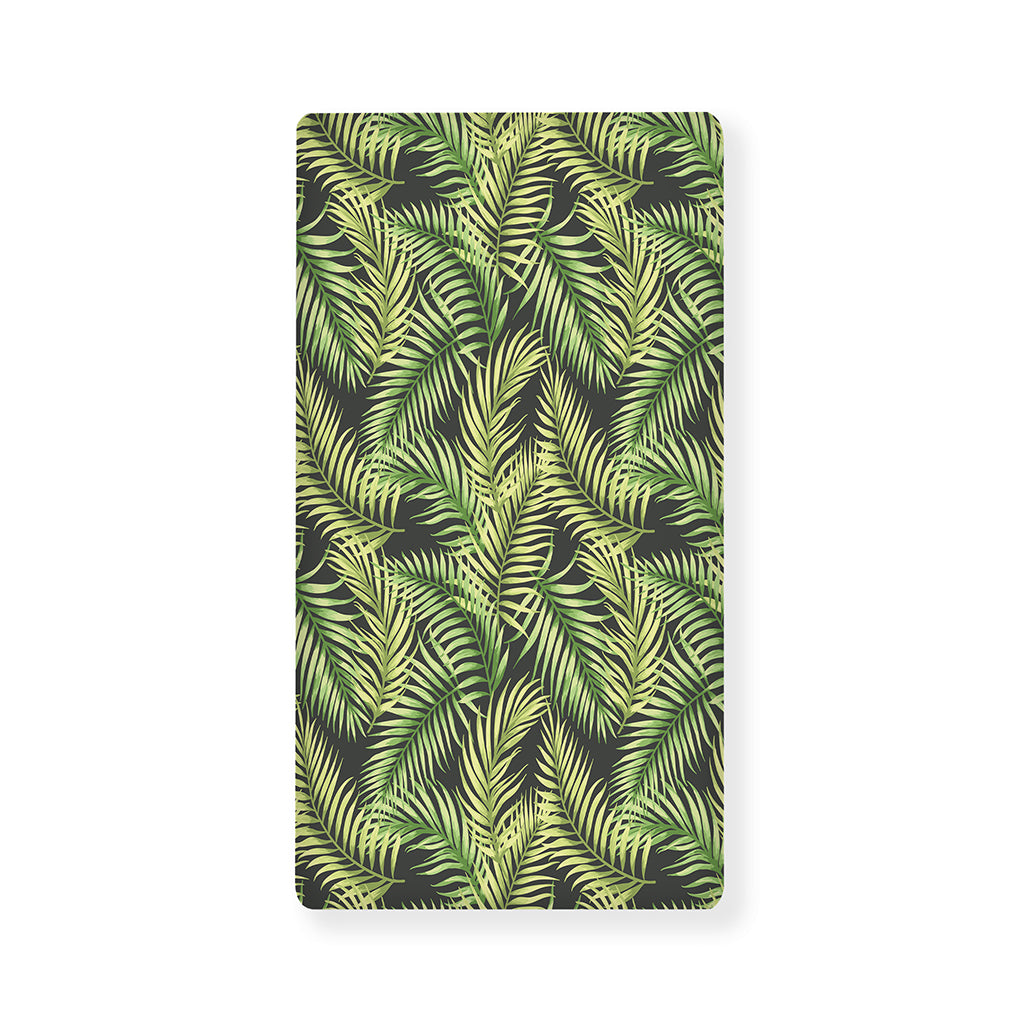 Green Tropical Palm Leaf Pattern Print Baby Crib Sheet