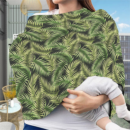 Green Tropical Palm Leaf Pattern Print Baby Seat Cover