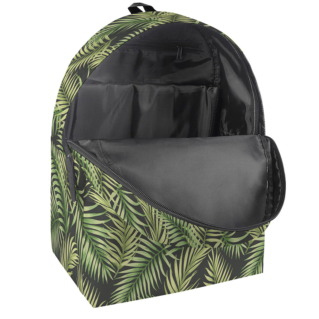 Green Tropical Palm Leaf Pattern Print Backpack