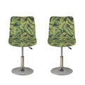 Green Tropical Palm Leaf Pattern Print Bar Stool Covers