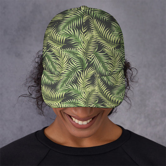 Green Tropical Palm Leaf Pattern Print Baseball Cap