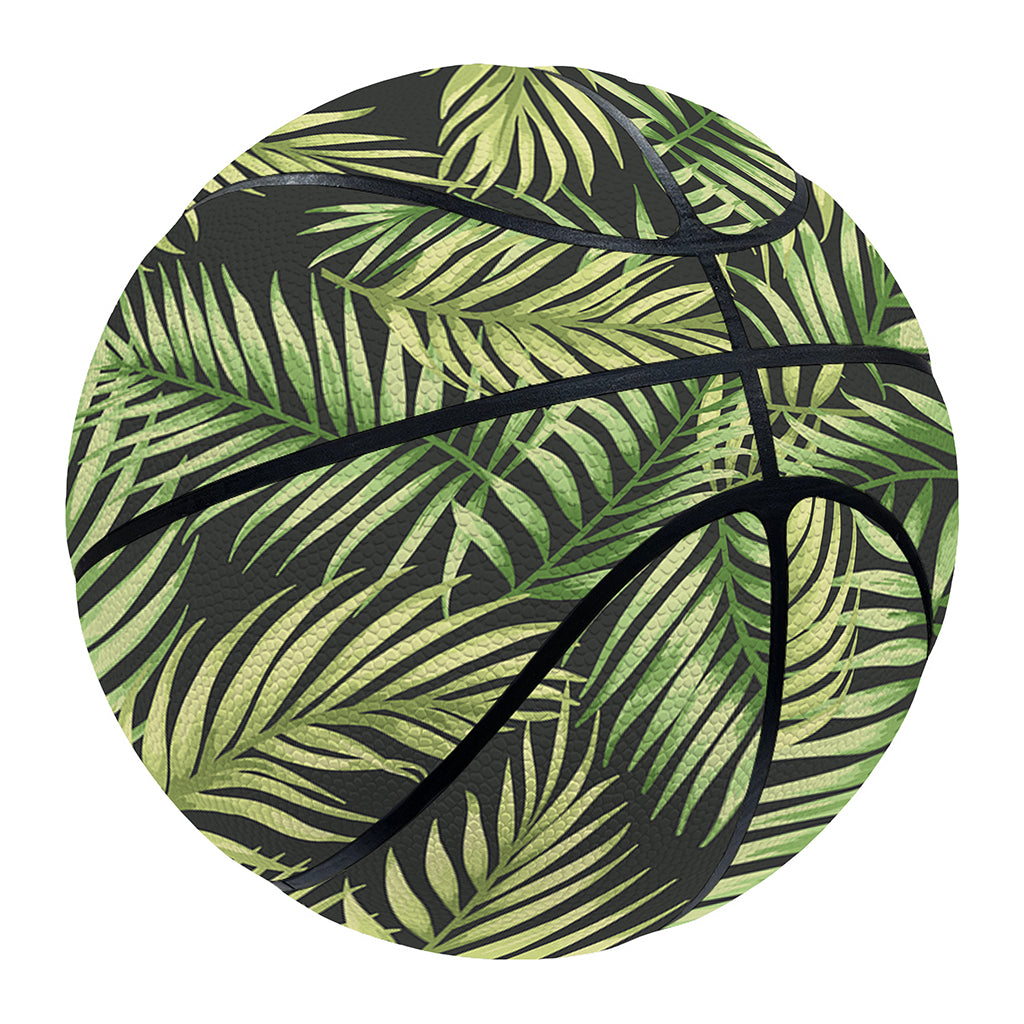 Green Tropical Palm Leaf Pattern Print Basketball