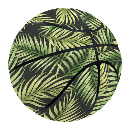 Green Tropical Palm Leaf Pattern Print Basketball