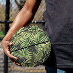 Green Tropical Palm Leaf Pattern Print Basketball