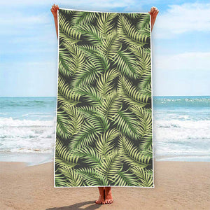 Green Tropical Palm Leaf Pattern Print Beach Towel