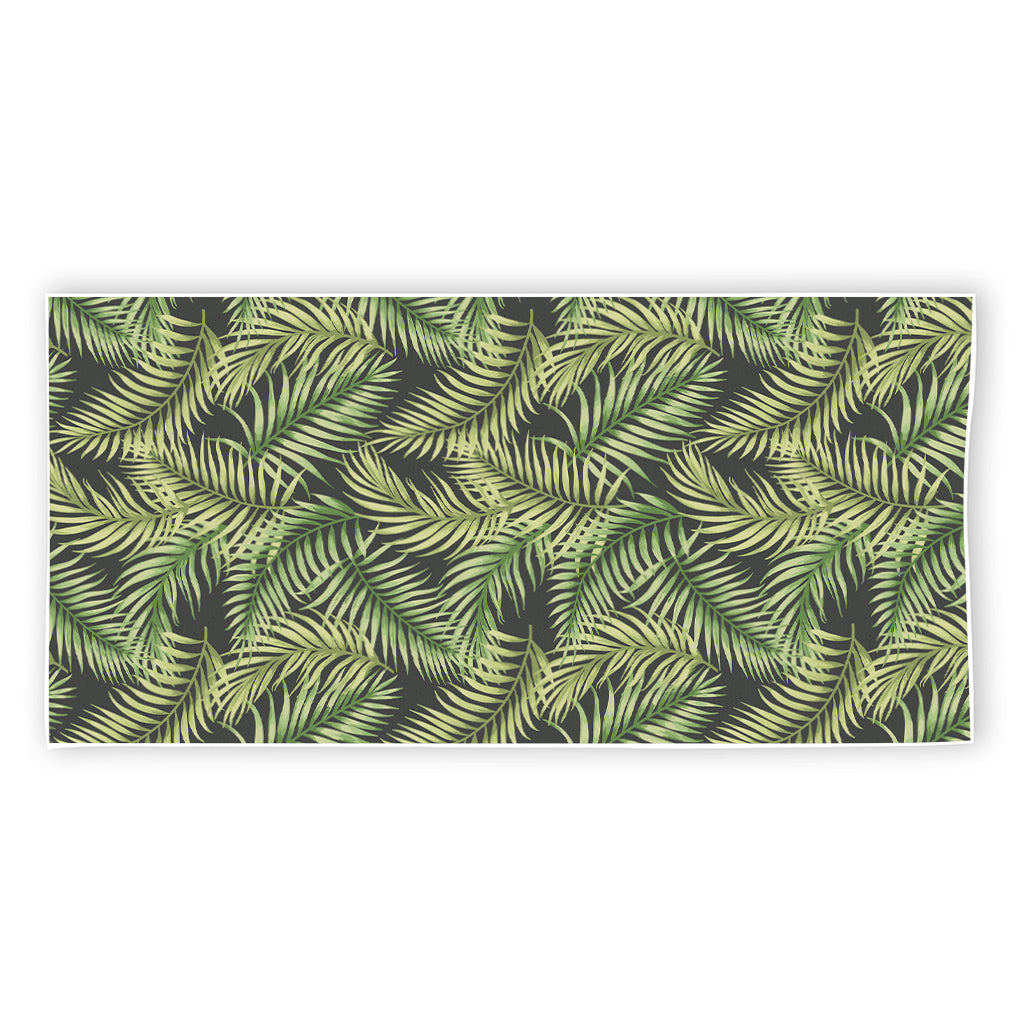 Green Tropical Palm Leaf Pattern Print Beach Towel