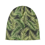 Green Tropical Palm Leaf Pattern Print Beanie