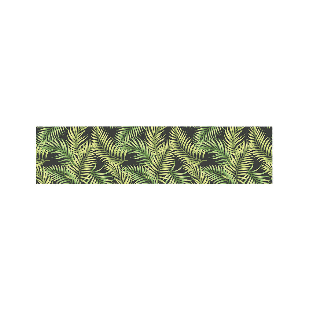 Green Tropical Palm Leaf Pattern Print Bed Runner