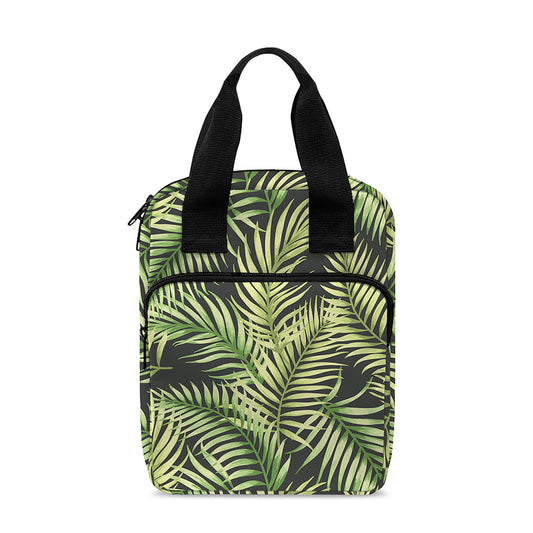 Green Tropical Palm Leaf Pattern Print Bible Tote Bag