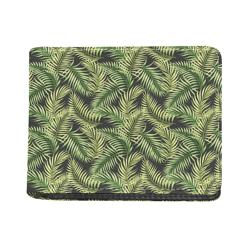 Green Tropical Palm Leaf Pattern Print Bifold Wallet
