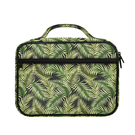 Green Tropical Palm Leaf Pattern Print Briefcase Bible Bag