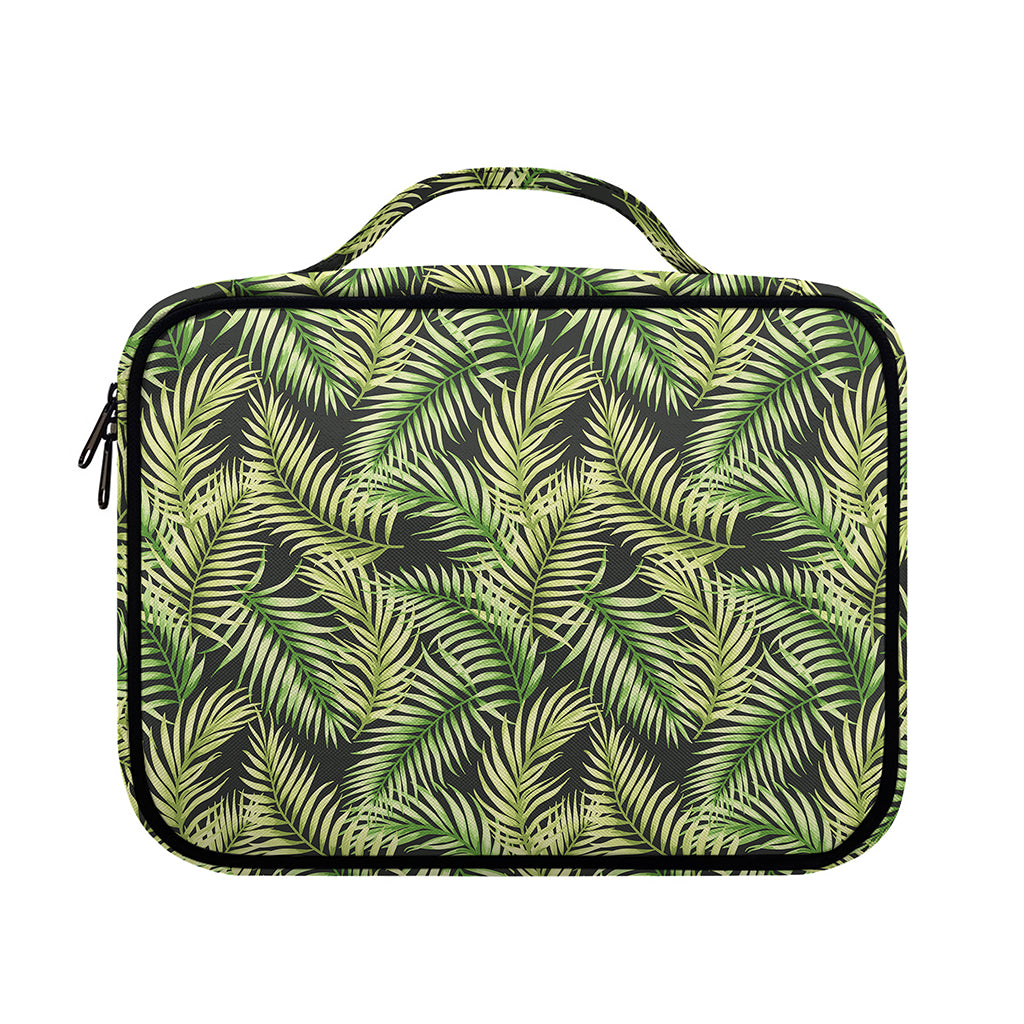Green Tropical Palm Leaf Pattern Print Briefcase Bible Bag