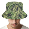 Green Tropical Palm Leaf Pattern Print Bucket Hat