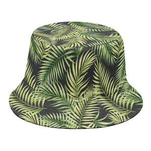 Green Tropical Palm Leaf Pattern Print Bucket Hat