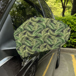 Green Tropical Palm Leaf Pattern Print Car Side Mirror Covers