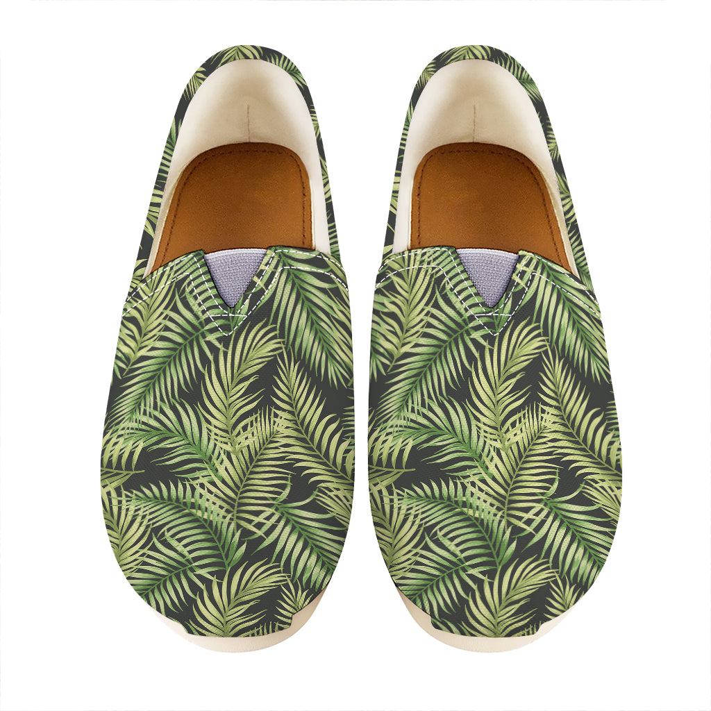 Green Tropical Palm Leaf Pattern Print Casual Shoes