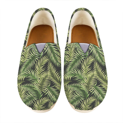 Green Tropical Palm Leaf Pattern Print Casual Shoes