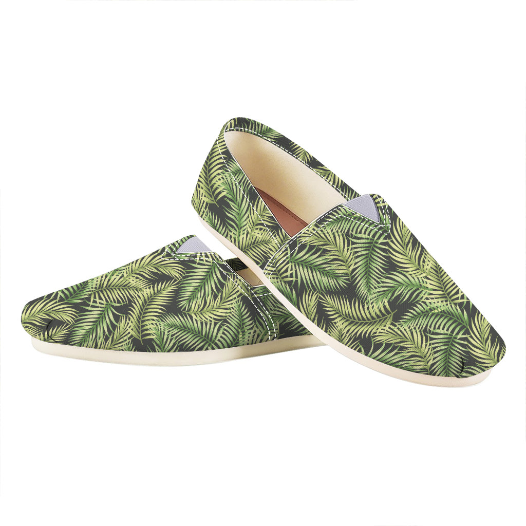 Green Tropical Palm Leaf Pattern Print Casual Shoes
