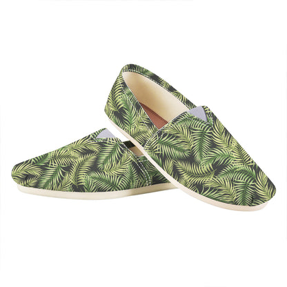 Green Tropical Palm Leaf Pattern Print Casual Shoes