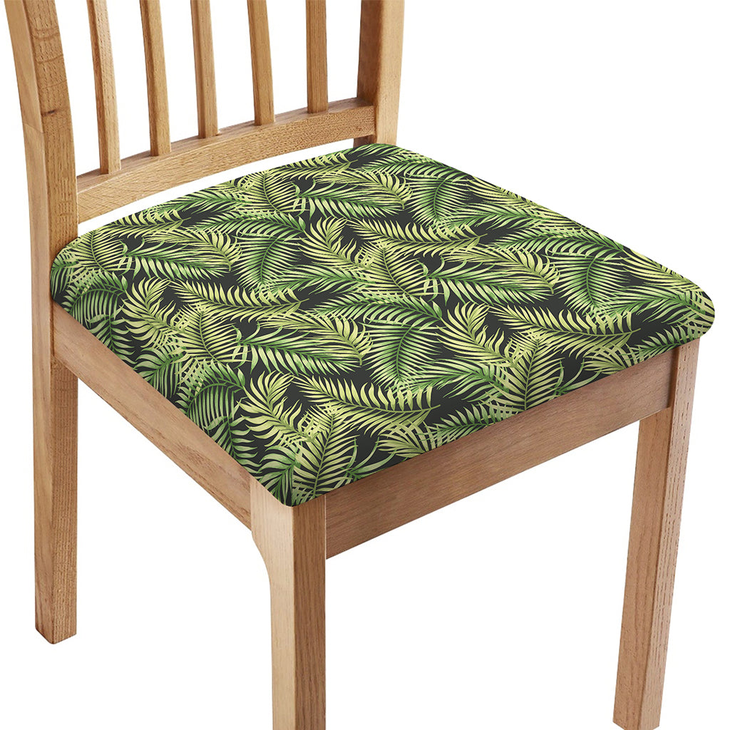 Green Tropical Palm Leaf Pattern Print Chair Cushion Cover