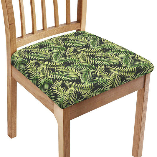 Green Tropical Palm Leaf Pattern Print Chair Cushion Cover