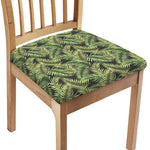 Green Tropical Palm Leaf Pattern Print Chair Cushion Cover