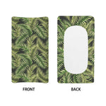 Green Tropical Palm Leaf Pattern Print Changing Pad Cover