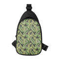 Green Tropical Palm Leaf Pattern Print Sling Bag
