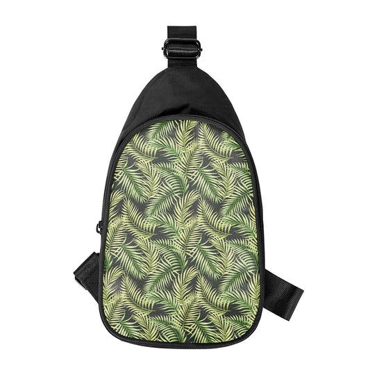 Green Tropical Palm Leaf Pattern Print Chest Bag