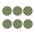Green Tropical Palm Leaf Pattern Print Coaster Set
