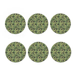 Green Tropical Palm Leaf Pattern Print Coaster Set