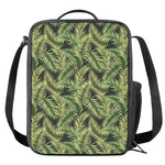 Green Tropical Palm Leaf Pattern Print Crossbody Lunch Bag
