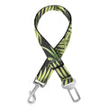 Green Tropical Palm Leaf Pattern Print Dog Seat Belt