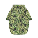 Green Tropical Palm Leaf Pattern Print Dog Zip Up Hoodie