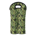 Green Tropical Palm Leaf Pattern Print Double Neoprene Wine Tote