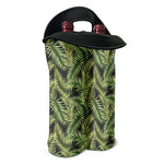 Green Tropical Palm Leaf Pattern Print Double Neoprene Wine Tote