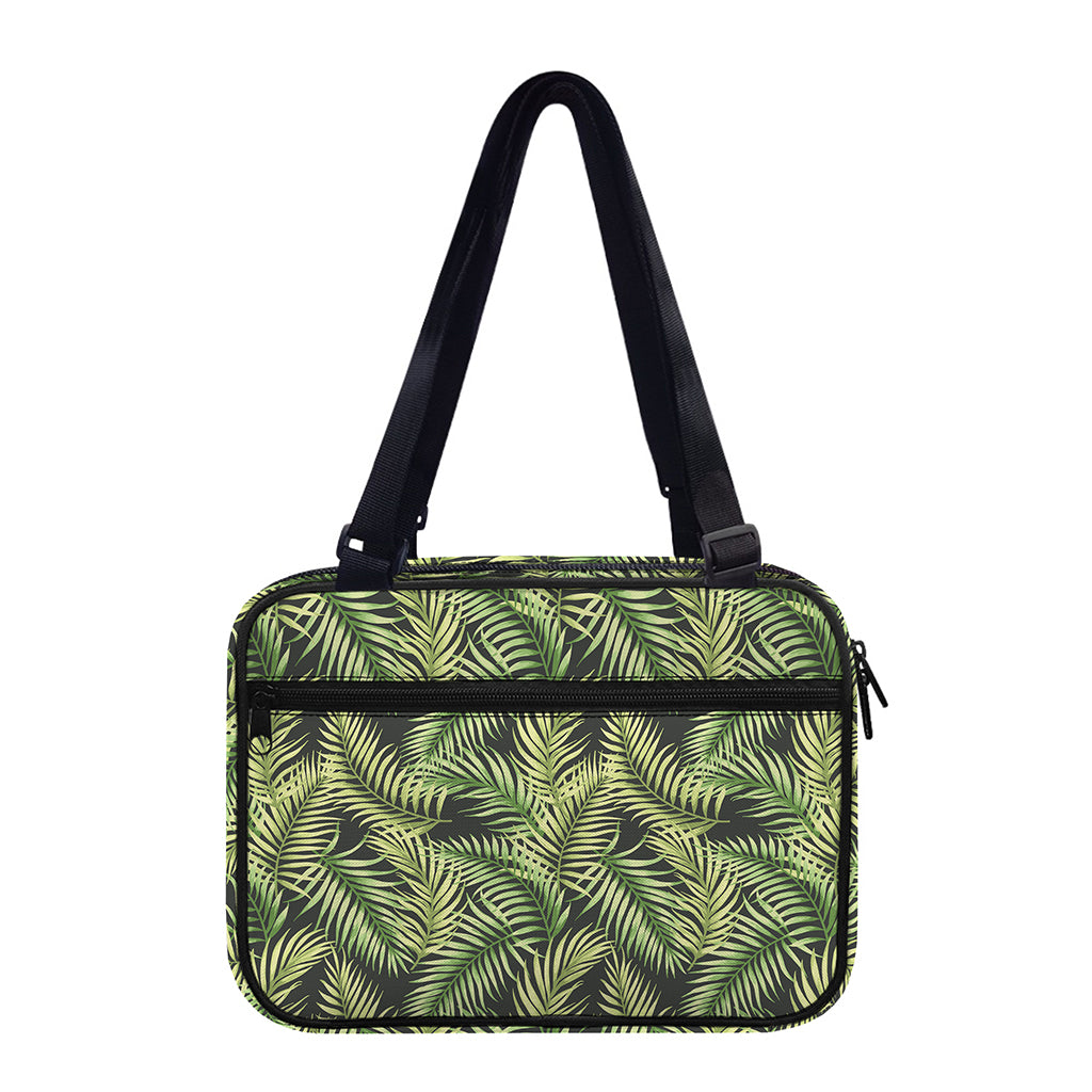 Green Tropical Palm Leaf Pattern Print Double Strap Bible Bag