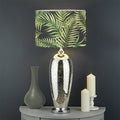 Green Tropical Palm Leaf Pattern Print Drum Lamp Shade