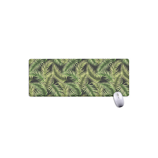Green Tropical Palm Leaf Pattern Print Extended Mouse Pad