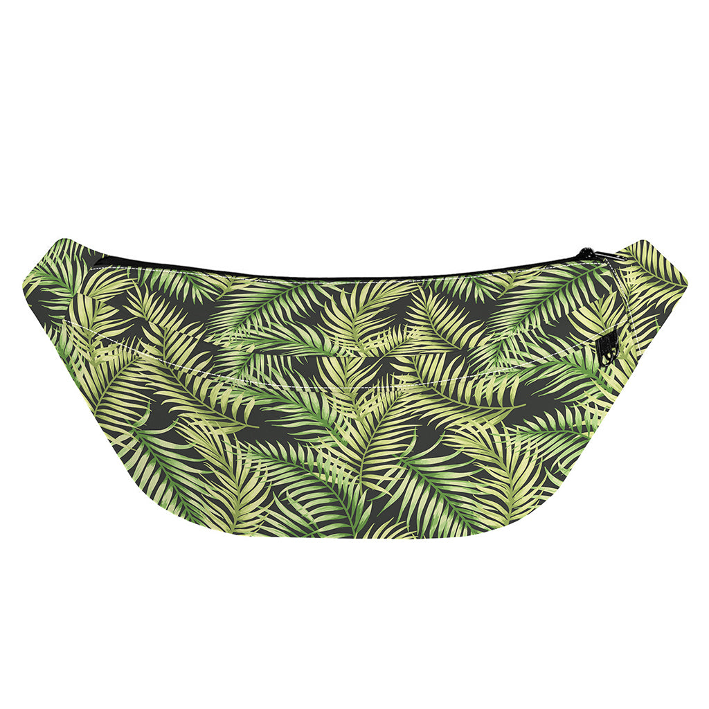 Green Tropical Palm Leaf Pattern Print Fanny Pack
