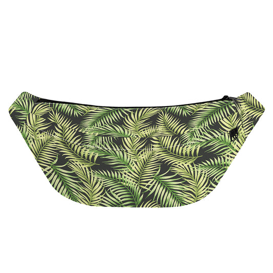 Green Tropical Palm Leaf Pattern Print Fanny Pack