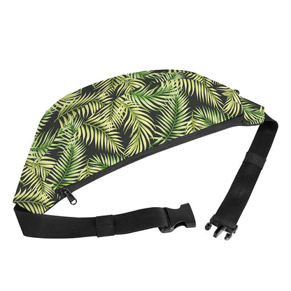 Green Tropical Palm Leaf Pattern Print Fanny Pack