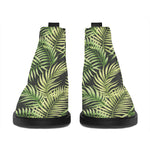 Green Tropical Palm Leaf Pattern Print Flat Ankle Boots