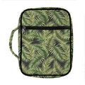 Green Tropical Palm Leaf Pattern Print Front Pocket Bible Bag