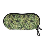 Green Tropical Palm Leaf Pattern Print Glasses Case